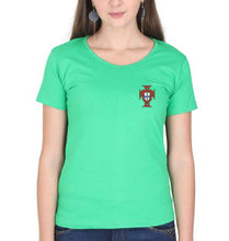 Load image into Gallery viewer, Portugal Football T-Shirt for Women-Flag Green-Ektarfa.online
