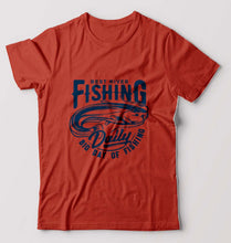 Load image into Gallery viewer, Fishing T-Shirt for Men-Brick Red-Ektarfa.online
