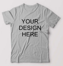 Load image into Gallery viewer, Customized-Custom-Personalized T-Shirt for Men-S(38 Inches)-Grey Melange-Ektarfa.co.in
