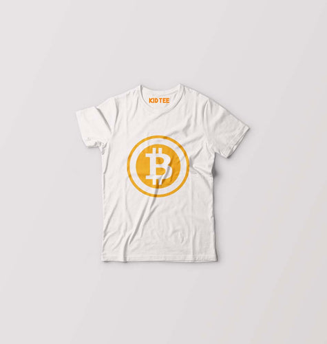 Cryptocurrency Bitcoin Kids T-Shirt for Boy/Girl-White-Ektarfa.online