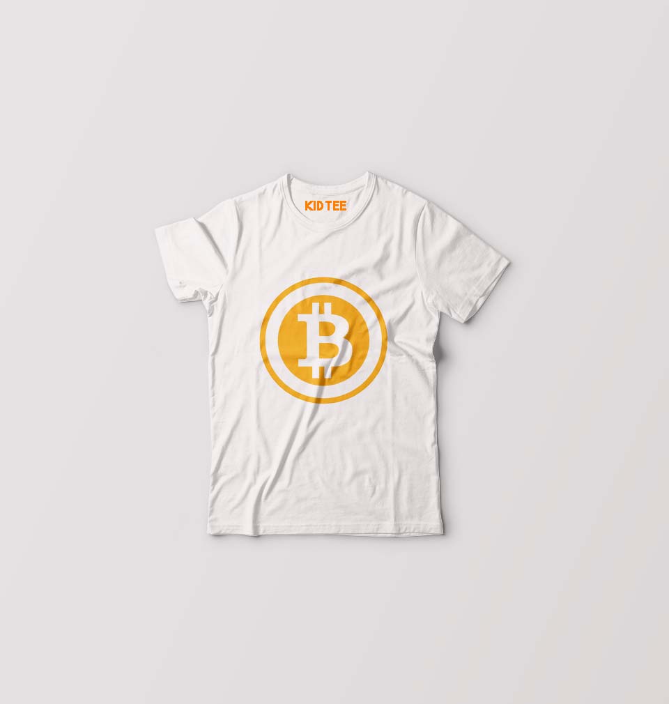 Cryptocurrency Bitcoin Kids T-Shirt for Boy/Girl-White-Ektarfa.online