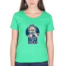 Load image into Gallery viewer, Trick or Treat T-Shirt for Women-XS(32 Inches)-Flag Green-Ektarfa.online
