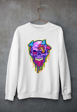 Load image into Gallery viewer, Trippy Psychedelic Skull Unisex Sweatshirt for Men/Women-White-Ektarfa.online
