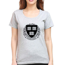Load image into Gallery viewer, Harvard T-Shirt for Women-XS(32 Inches)-Grey Melange-Ektarfa.online
