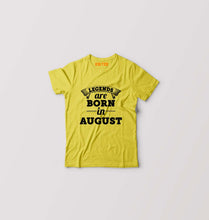 Load image into Gallery viewer, Legends are Born in August Kids T-Shirt for Boy/Girl-Yellow-Ektarfa.online
