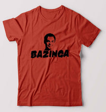 Load image into Gallery viewer, Sheldon Cooper Bazinga T-Shirt for Men-S(38 Inches)-Brick Red-Ektarfa.online
