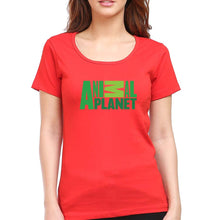 Load image into Gallery viewer, Animal Planet T-Shirt for Women-XS(32 Inches)-Red-Ektarfa.online
