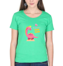 Load image into Gallery viewer, Dinosaur T-Shirt for Women-XS(32 Inches)-flag green-Ektarfa.online
