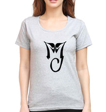Load image into Gallery viewer, Michael Jackson (MJ) T-Shirt for Women-XS(32 Inches)-Grey Melange-Ektarfa.online
