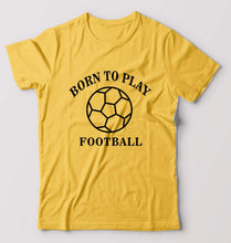 Load image into Gallery viewer, Play Football T-Shirt for Men-S(38 Inches)-Golden Yellow-Ektarfa.online
