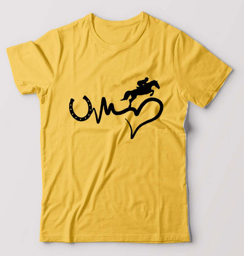 Horse Riding T-Shirt for Men-Golden Yellow-Ektarfa.online