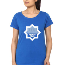 Load image into Gallery viewer, Magnetic fields T-Shirt for Women-XS(32 Inches)-Royal Blue-Ektarfa.online
