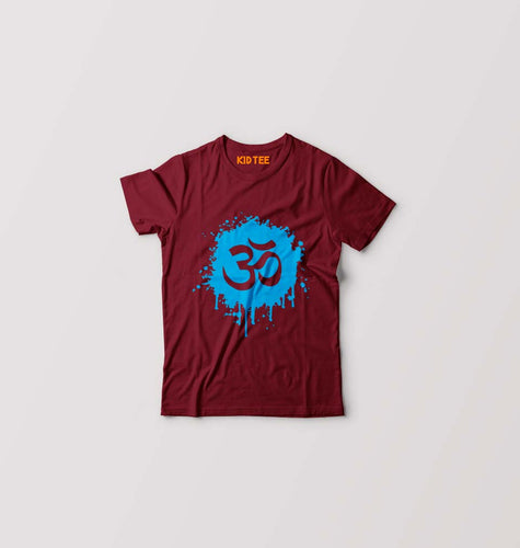 Hindi Om Kids T-Shirt for Boy/Girl-Maroon-Ektarfa.online
