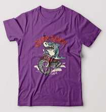 Load image into Gallery viewer, Shark Rider T-Shirt for Men-S(38 Inches)-Purple-Ektarfa.online
