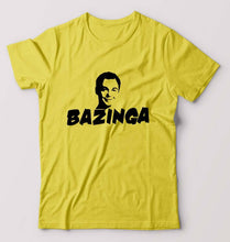 Load image into Gallery viewer, Sheldon Cooper Bazinga T-Shirt for Men-S(38 Inches)-Yellow-Ektarfa.online
