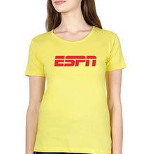 Load image into Gallery viewer, ESPN T-Shirt for Women-XS(32 Inches)-Yellow-Ektarfa.online
