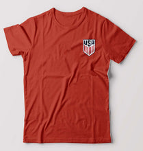 Load image into Gallery viewer, USA Football T-Shirt for Men-S(38 Inches)-Brick Red-Ektarfa.online
