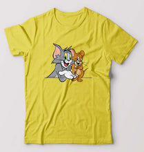 Load image into Gallery viewer, Tom and Jerry T-Shirt for Men-S(38 Inches)-Yellow-Ektarfa.online
