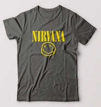 Load image into Gallery viewer, Nirvana T-Shirt for Men-S(38 Inches)-Charcoal-Ektarfa.online
