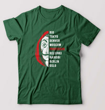 Load image into Gallery viewer, Money Heist T-Shirt for Men-S(38 Inches)-Bottle Green-Ektarfa.online
