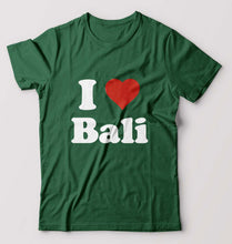 Load image into Gallery viewer, I Love Bali T-Shirt for Men-Bottle Green-Ektarfa.online
