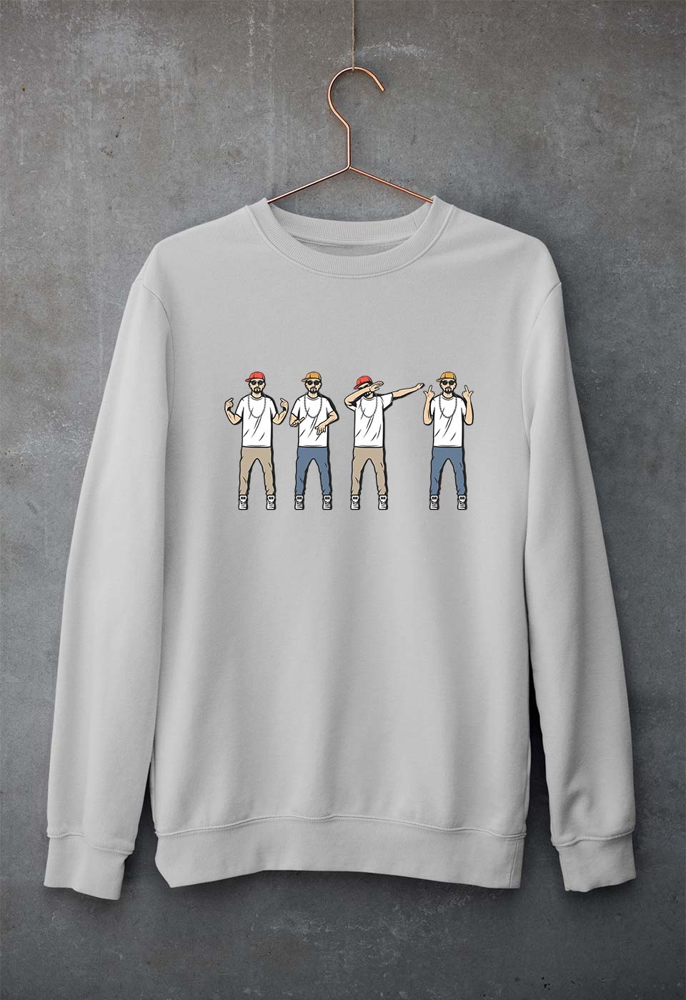 Hip Hop Style Unisex Sweatshirt for Men/Women-Grey Melange-Ektarfa.online