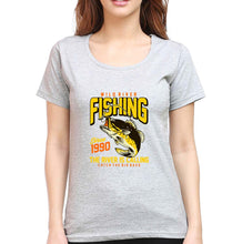Load image into Gallery viewer, Fishing T-Shirt for Women-Grey Melange-Ektarfa.online
