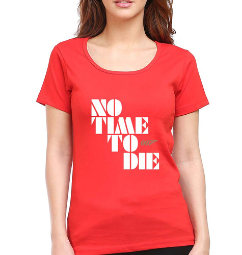 No Time To Die James Bond 007 T-Shirt for Women-Red-Ektarfa.online