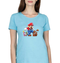 Load image into Gallery viewer, Mario T-Shirt for Women-XS(32 Inches)-Light Blue-Ektarfa.online
