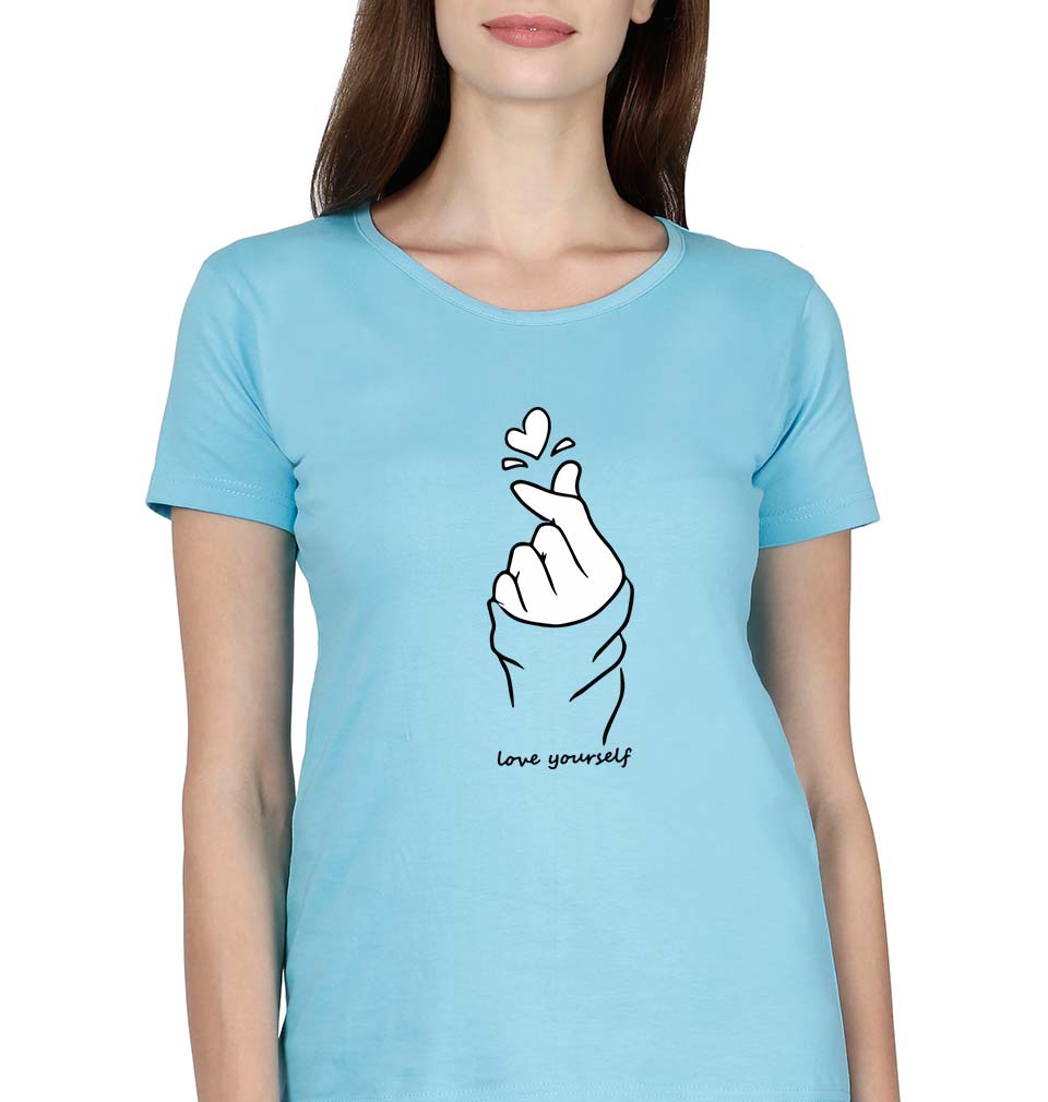 Love Yourself T-Shirt for Women-SkyBlue-Ektarfa.online