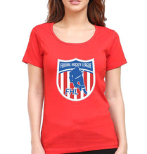 Load image into Gallery viewer, Federal Hockey League T-Shirt for Women-Red-Ektarfa.online
