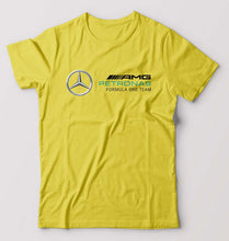 Load image into Gallery viewer, Mercedes AMG Petronas F1 T-Shirt for Men-S(38 Inches)-Yellow-Ektarfa.online
