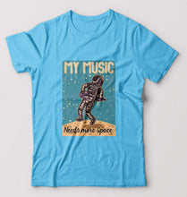 Load image into Gallery viewer, Music T-Shirt for Men-S(38 Inches)-Light Blue-Ektarfa.online
