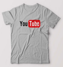 Load image into Gallery viewer, YouTube T-Shirt for Men-S(38 Inches)-Grey Melange-Ektarfa.online
