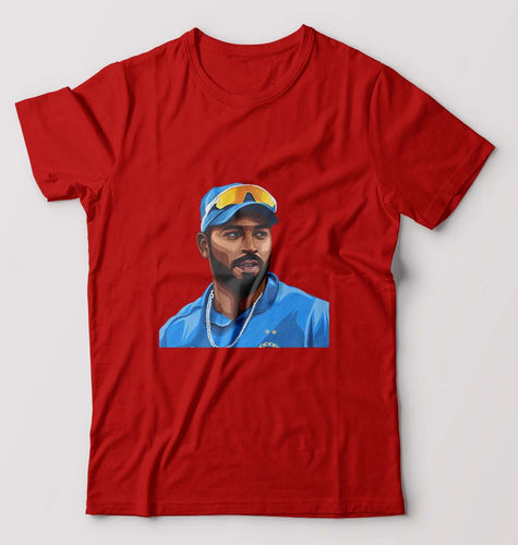 Hardik Pandya T-Shirt for Men-Red-Ektarfa.online