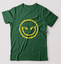 Load image into Gallery viewer, Evil Smile Emoji T-Shirt for Men-Bottle Green-Ektarfa.online
