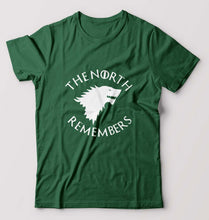 Load image into Gallery viewer, GOT Game Of Thrones North Remembers T-Shirt for Men-S(38 Inches)-Bottle Green-Ektarfa.online
