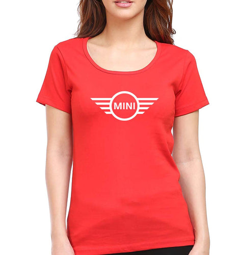 Mini Cooper T-Shirt for Women-XS(32 Inches)-Red-Ektarfa.online