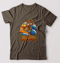 Load image into Gallery viewer, Aloha T-Shirt for Men-S(38 Inches)-Olive Green-Ektarfa.online
