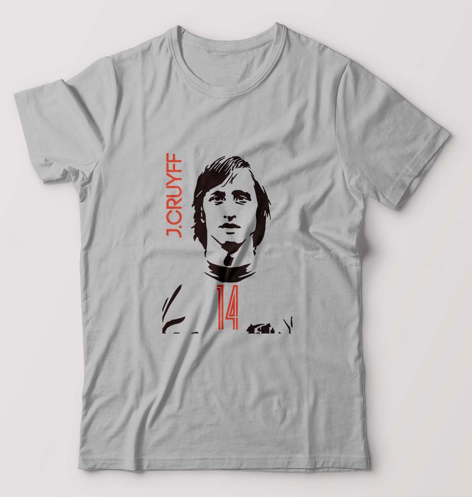 Johan Cruyff T-Shirt for Men-S(38 Inches)-Grey Melange-Ektarfa.online