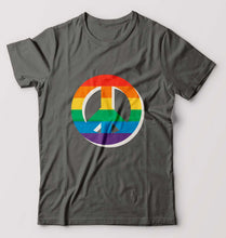 Load image into Gallery viewer, Peace Pride T-Shirt for Men-S(38 Inches)-Charcoal-Ektarfa.online
