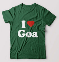 Load image into Gallery viewer, I Love Goa T-Shirt for Men-Bottle Green-Ektarfa.online
