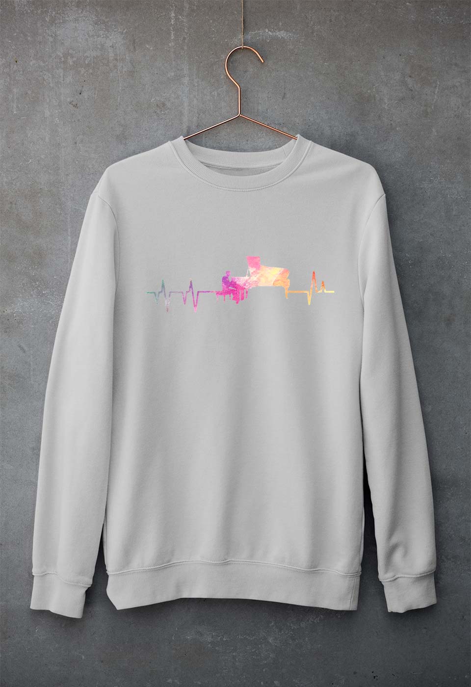 Piano Unisex Sweatshirt for Men/Women-Grey Melange-Ektarfa.online