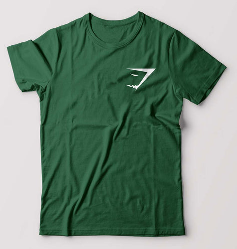 Gymshark T-Shirt for Men-S(38 Inches)-Bottle Green-Ektarfa.online