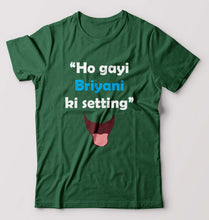 Load image into Gallery viewer, Biryani T-Shirt for Men-S(38 Inches)-Bottle Green-Ektarfa.online
