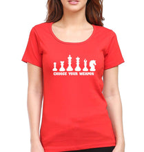 Load image into Gallery viewer, Chess T-Shirt for Women-XS(32 Inches)-Red-Ektarfa.online
