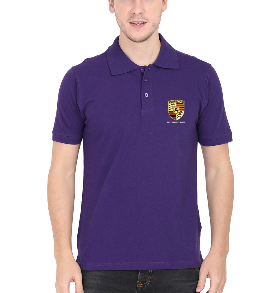 Porsche Pocket Logo Polo T-Shirt for Men-S(38 Inches)-Purple-Ektarfa.co.in