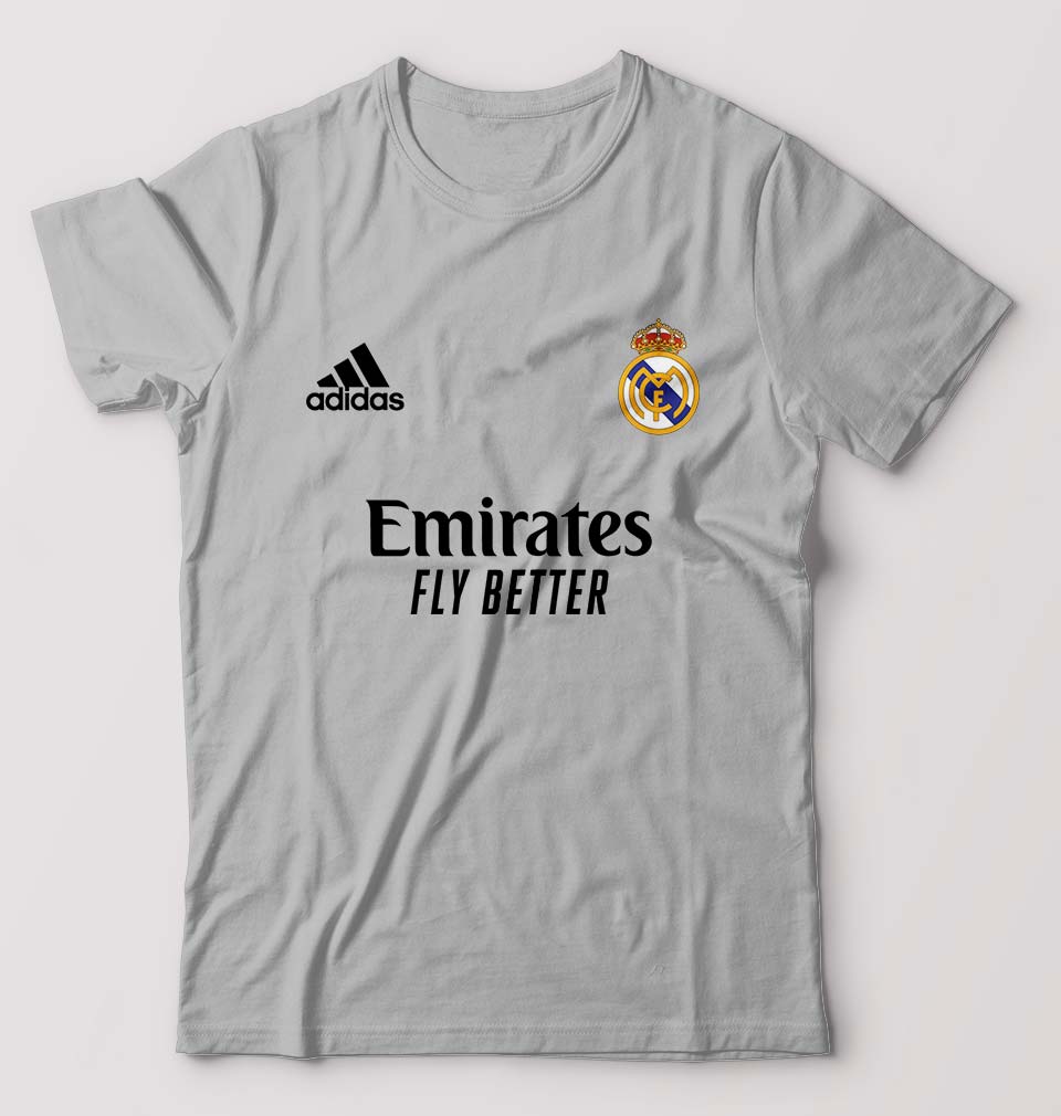 Real Madrid 2021-22 T-Shirt for Men-S(38 Inches)-Grey Melange-Ektarfa.online
