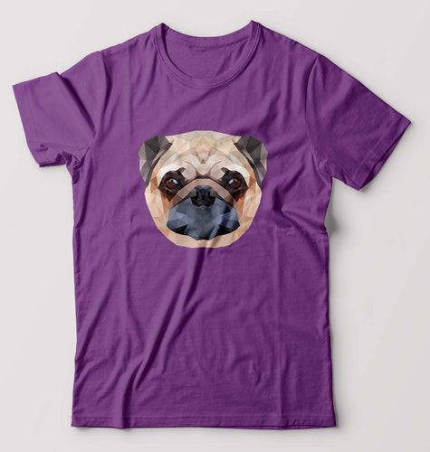 Pug Dog T-Shirt for Men-Purple-Ektarfa.online