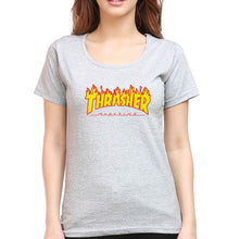 Load image into Gallery viewer, Thrasher T-Shirt for Women-XS(32 Inches)-Grey Melange-Ektarfa.online
